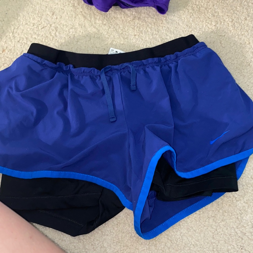 Blue nike biker shorts